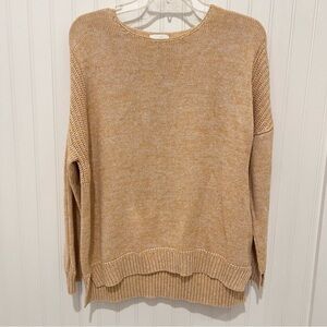 WRAP London Cozy Tan Sweater Oversized Knit Coastal Preppy Luxe
